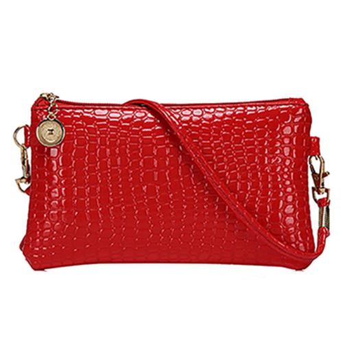 Women Stylish Shoulder Bag Tote Messenger Faux Leather Zipper Satchel Handbag For Dating Wedding: Red