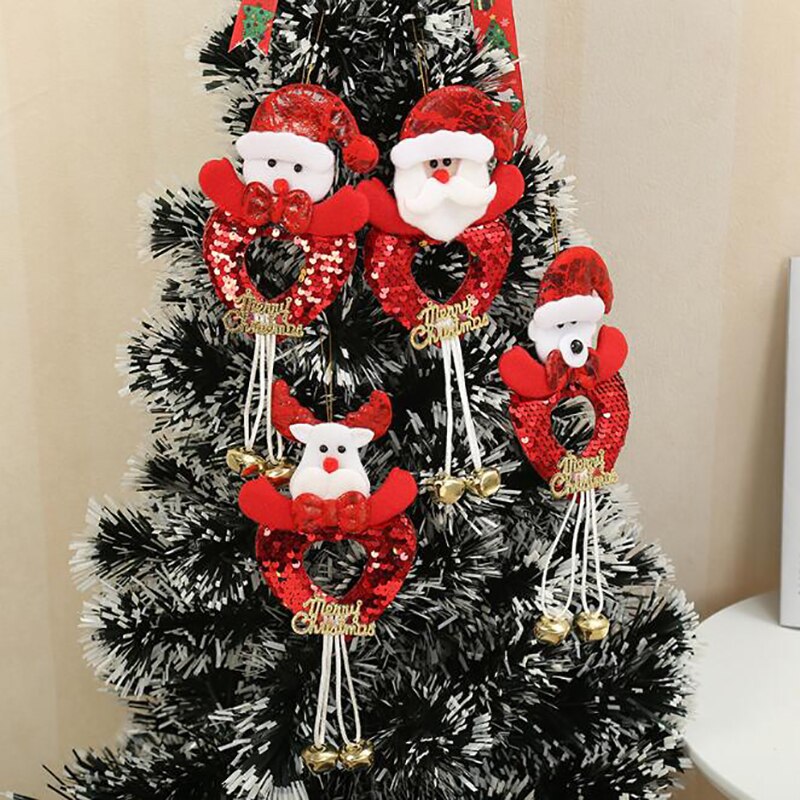 Mooie Kerstversiering Hartvormige Sequin Lange-Voet Bell Ornament Boom Party Decor Christmas Hanger