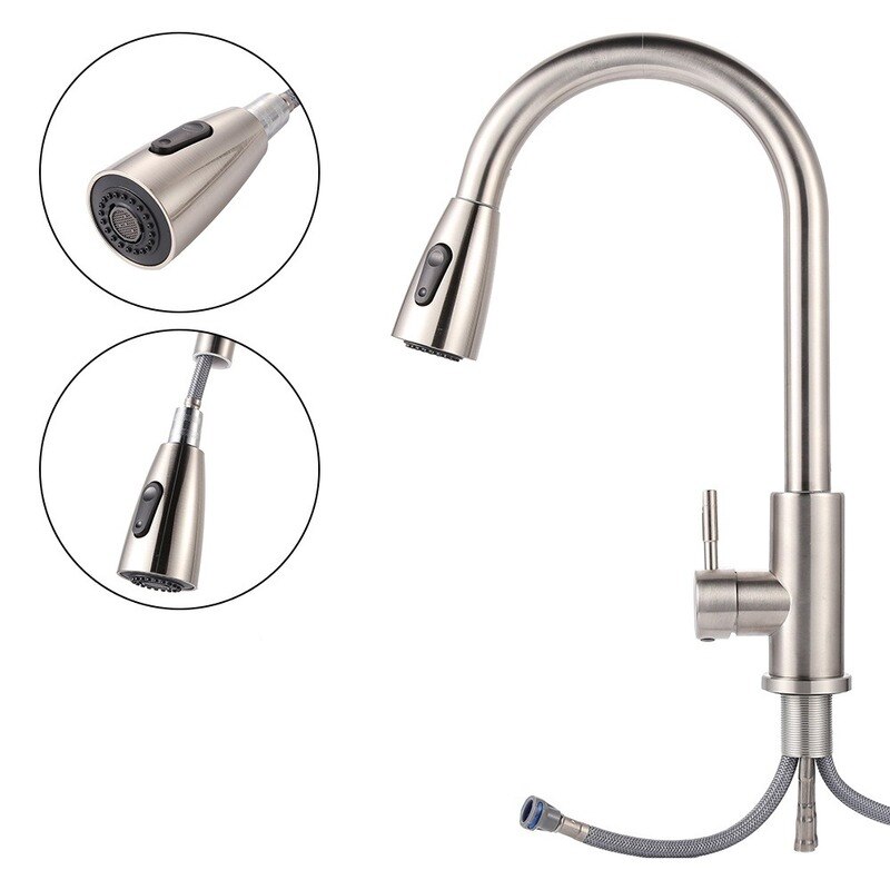 Sprayer Plating Nozzle Sink Basin Kitchen Pull Out Faucet Universal Replacement 360 Degree Faucet 2 Modes