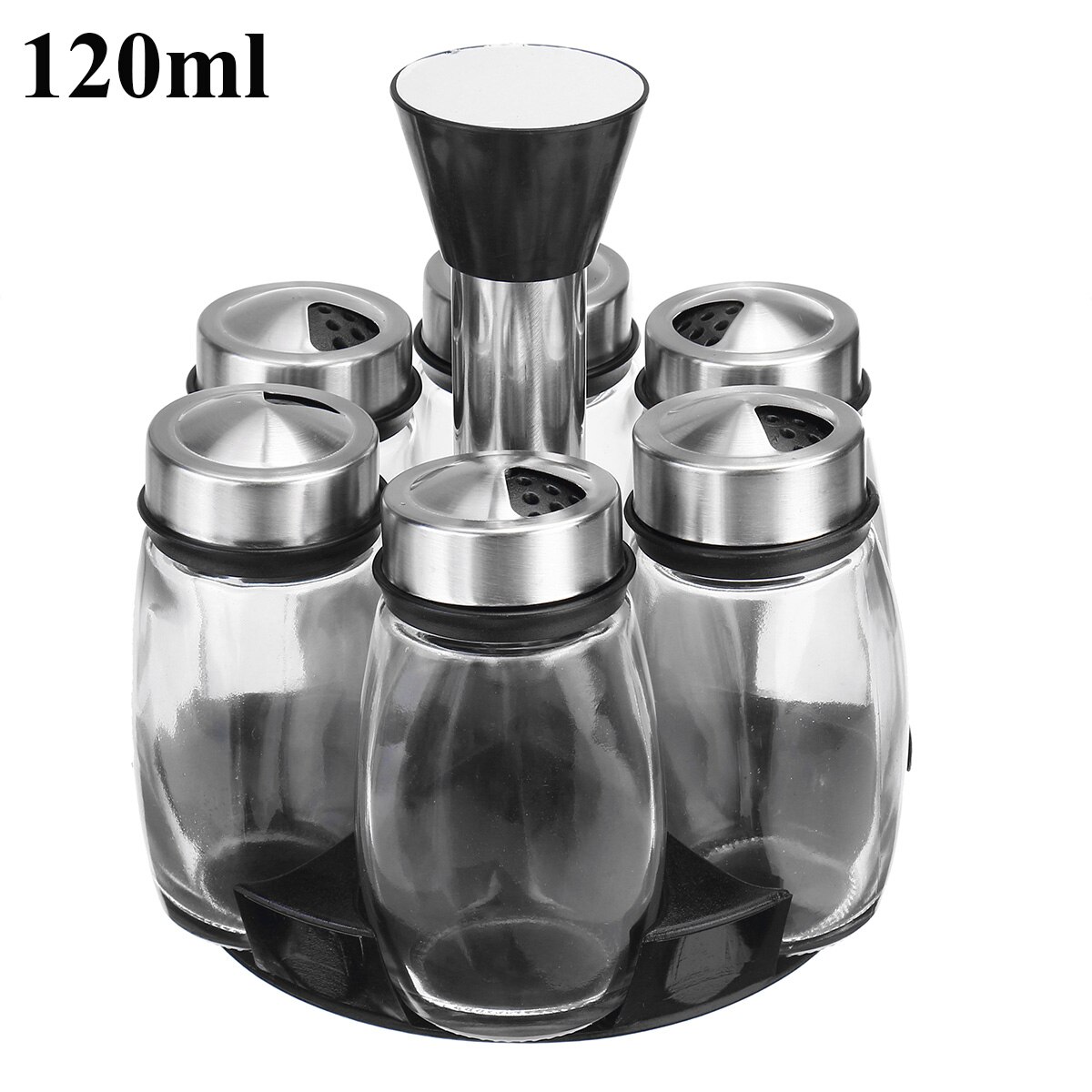 7Pcs Condiment Set 360 Rotating Spice Jar Rack Kit... – Grandado