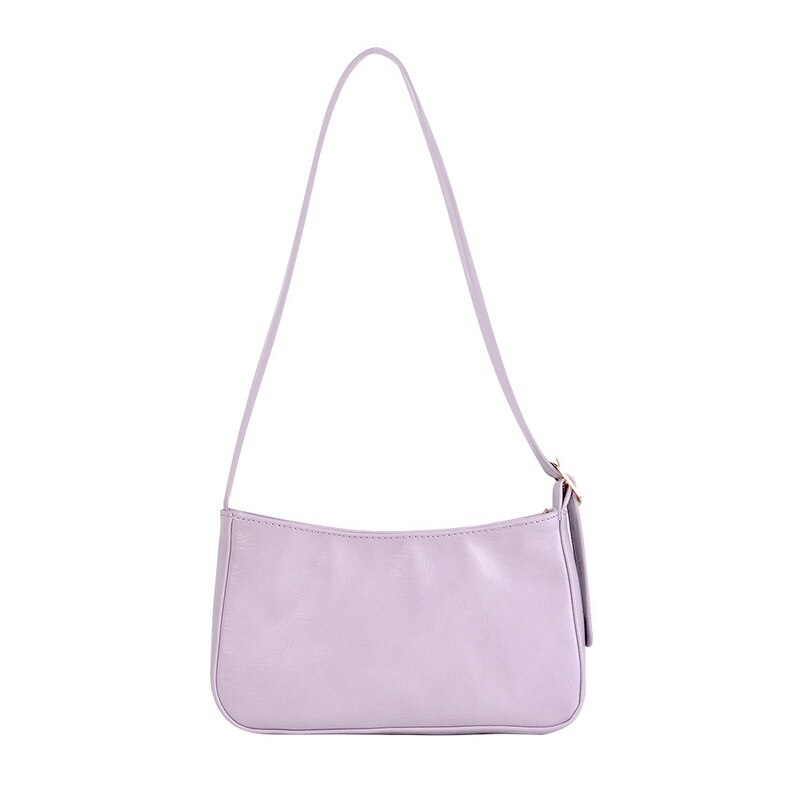 Ins Vrouw Trendy Groen Wit Enkele Riem Handtassen Pu Leer Rits Schoudertas Vrouwelijke Hobo Vintage Handtas Lente Zomer: Purple