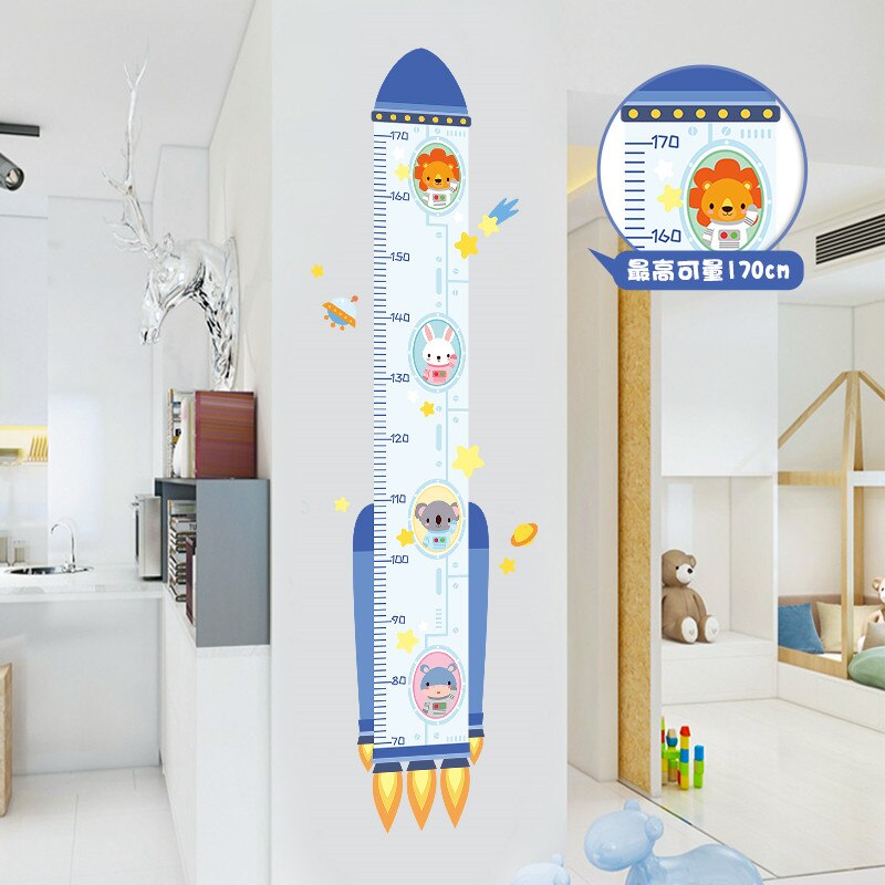 DIY Forest Animal Trees Height Wall Sticker Decor Nordic Modern Children Height Measure Mural Decals Nursery Wallpaper