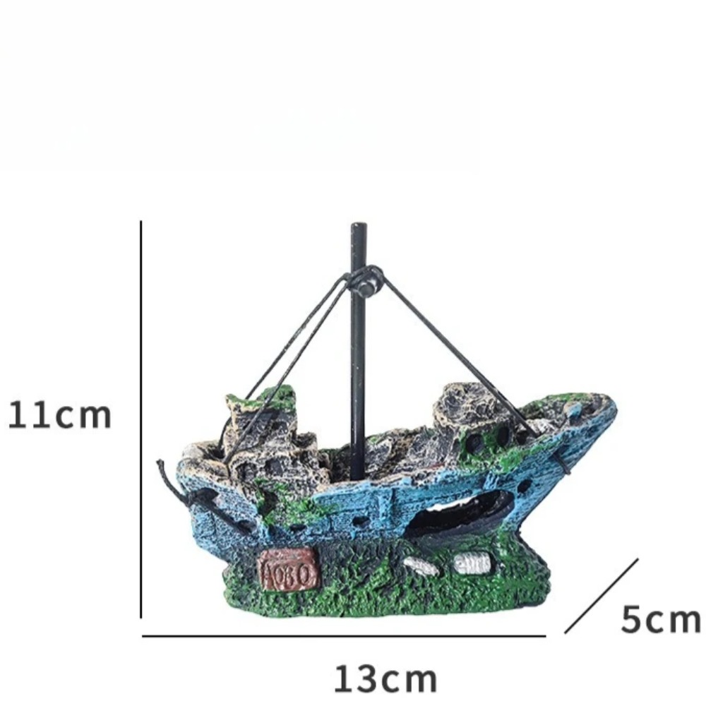 Décorations d'aquarium de poissons, bateau de Pirate de paysage, bateau de démêlage, en résine Vintage, accessoires d'aquarium de bateau, décorations pour la maison