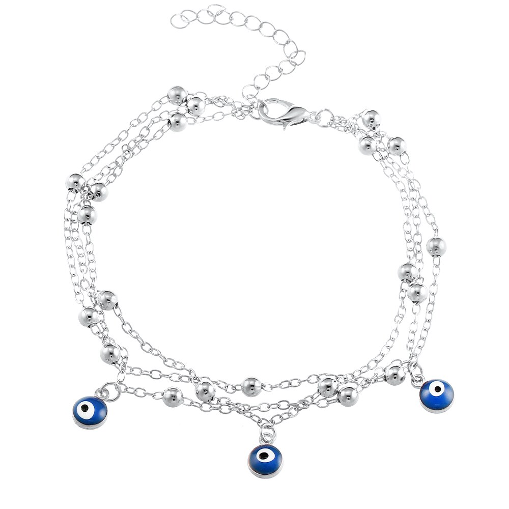 17 KM 2 Stijl Turkse Ogen Kralen Enkelbanden Voor Vrouwen Sandalen Pulseras Tobilleras Mujer Hanger Enkelbandje Armband Voet Sieraden