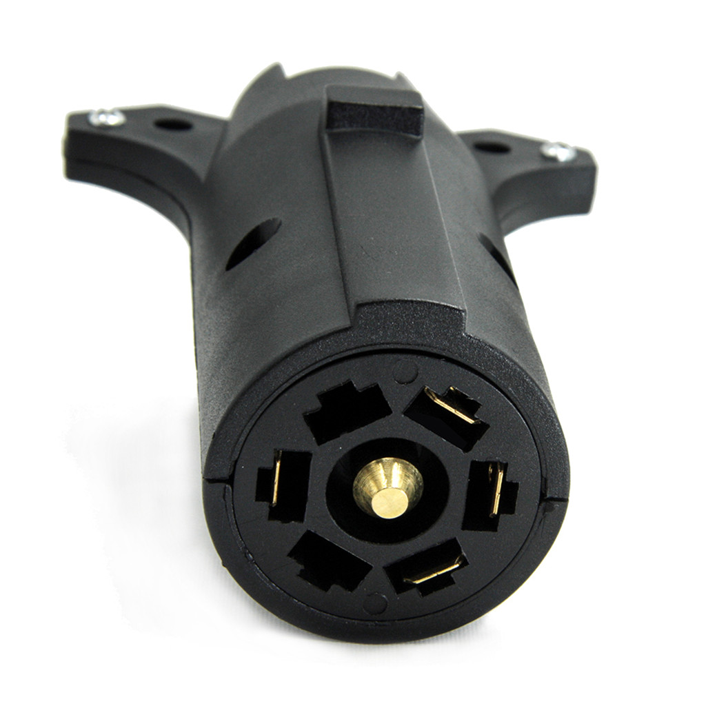 7 Pin To 5 Pin Round Trailer RV Light Connector Adapter Plug Converter