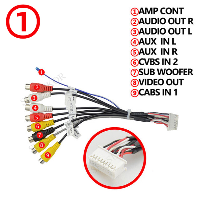 Auto Unit Stereo Draad Kabelboom Compatibel Autoradio Android Interface Mic Rca Usb Audio En Video Kabel Microfoon Adapter