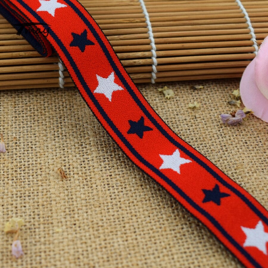 #342 geweven elastische banden tweekleurige sterren rubberen banden zachte verbanden strepen baby kinder hoofdbanden ondergoed leggings broeken 1 meter