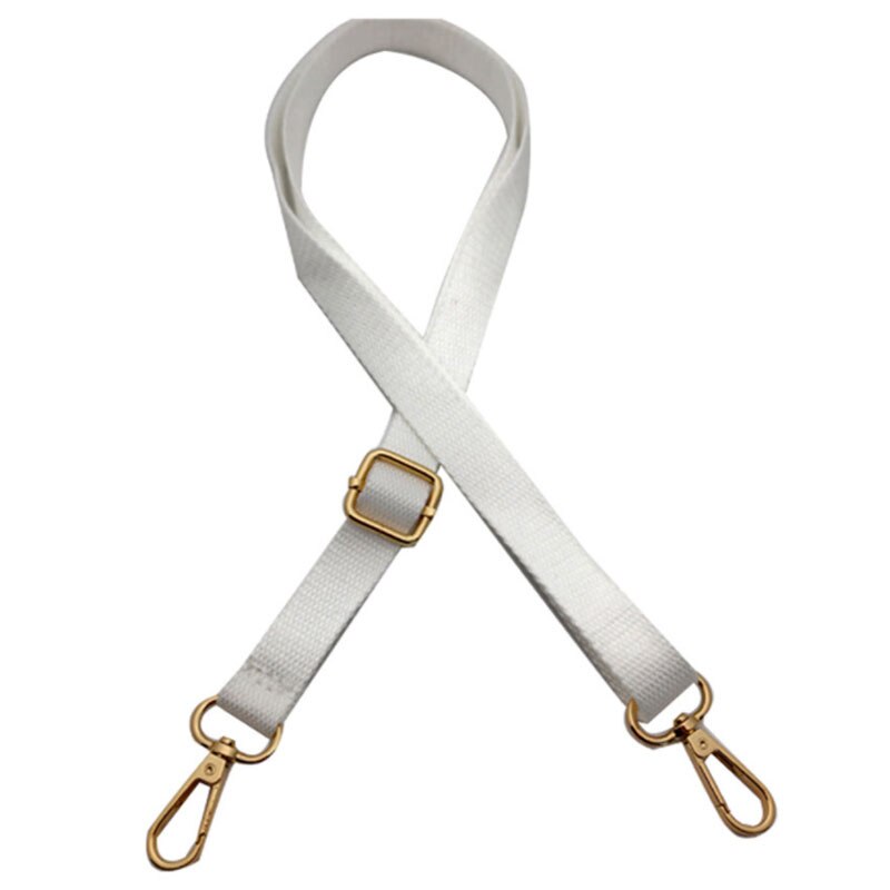 130Cm Canvas Snoep Kleur Tas Band Verstelbare Schouderriem All-Match Klinknagel Versterkte Brede Singels Strap Vervanging Riem: B-white