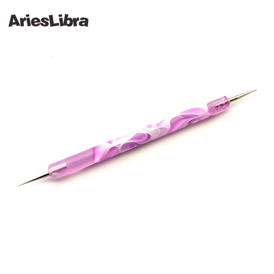 Arieslibra 2-Weg Nail Art Puntjes Tool Met Spiraal Handvat Voor Rhinestone Nail Art Pen Nail Art Gereedschap Puntjes Tool