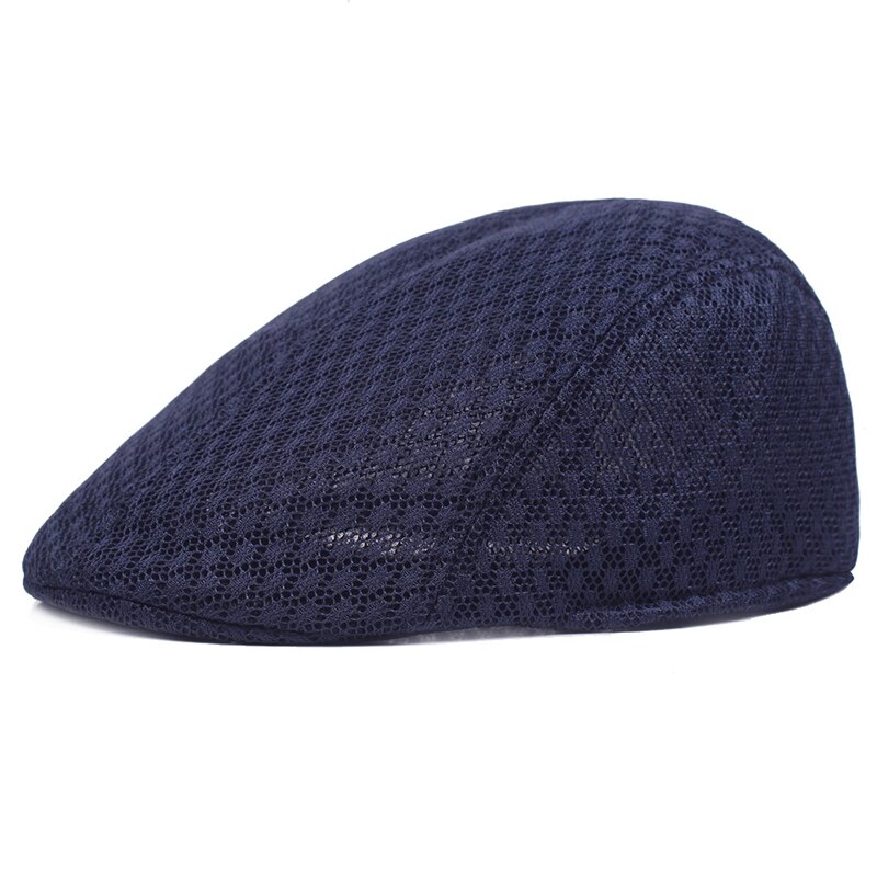 Novedad de , gorras tipo boina de verano informales a la para hombres, gorras con visera de malla, boinas de rejilla, sombreros, gorro transpirable ajustable: navy blue