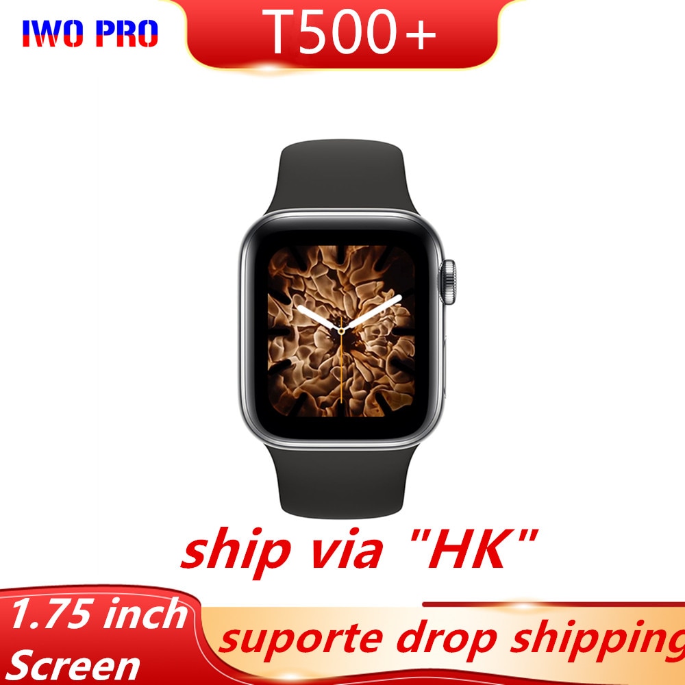 IWO PRO T500 + reloj inteligente Plus Bluetooth llamada de corazón de 1,75 pulgadas de Monitor de presión arterial deportes Smartwatch PK W26 MAX 2,0