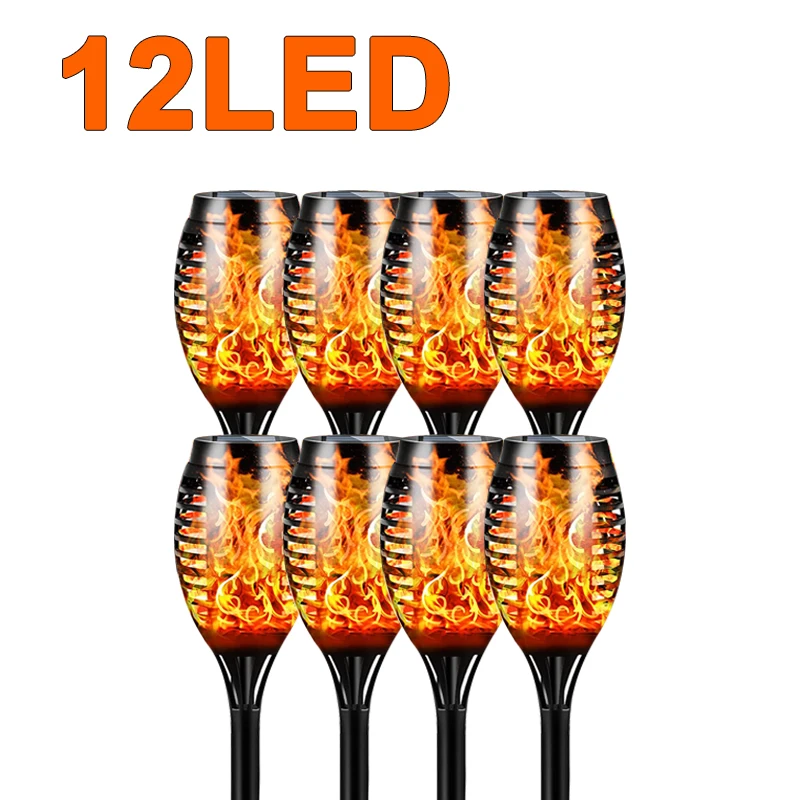 Solarleuchten, Solar--Fackelleuchten mit flackernder Flamme, wasserdichte Solar--Landschaftsgartenleuchten für Höhle Außenbereich, für Wege, Terrasse, Hof: Grün