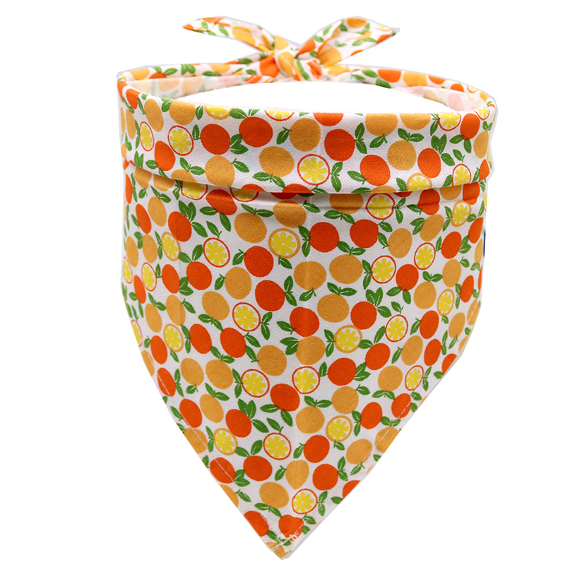 ananas frukt skrive ut kjæledyr hund bandana liten hund katt skjerf justerbar bomull hund valp fersken sommer kjæledyr hund stell tilbehør: Oransje / S