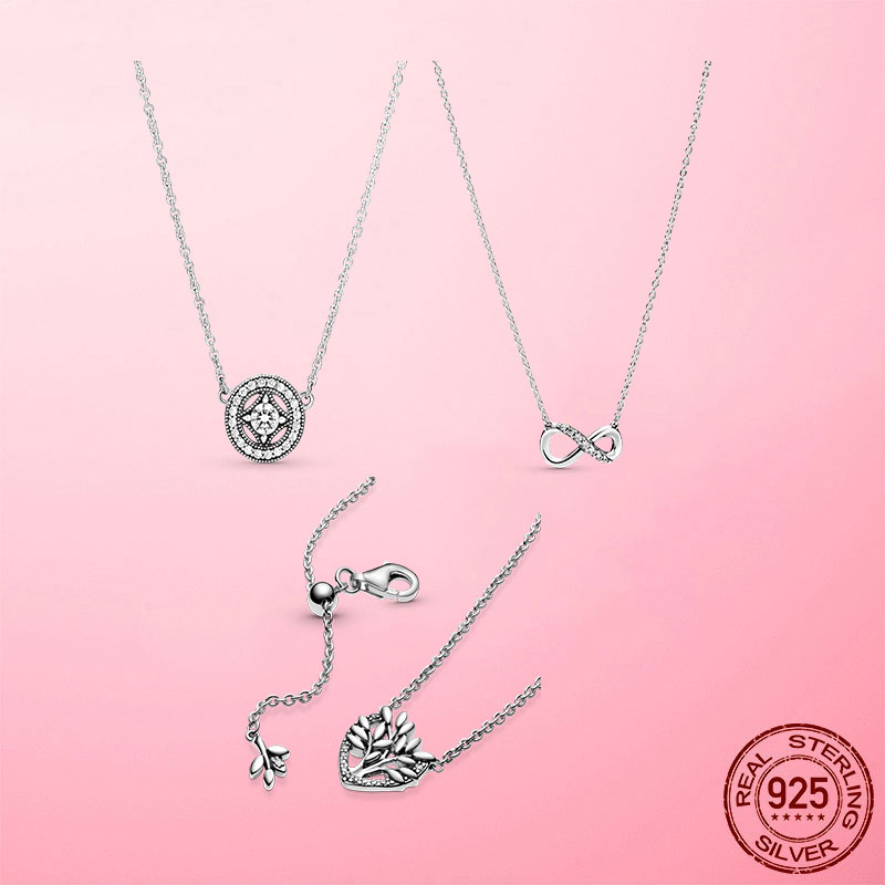 2022 Zomer Trendy Ketting 925 Sterling Zilveren Vintage Cirkel Collier Ketting Voor Vrouwen Cz Party Fijne Sieraden