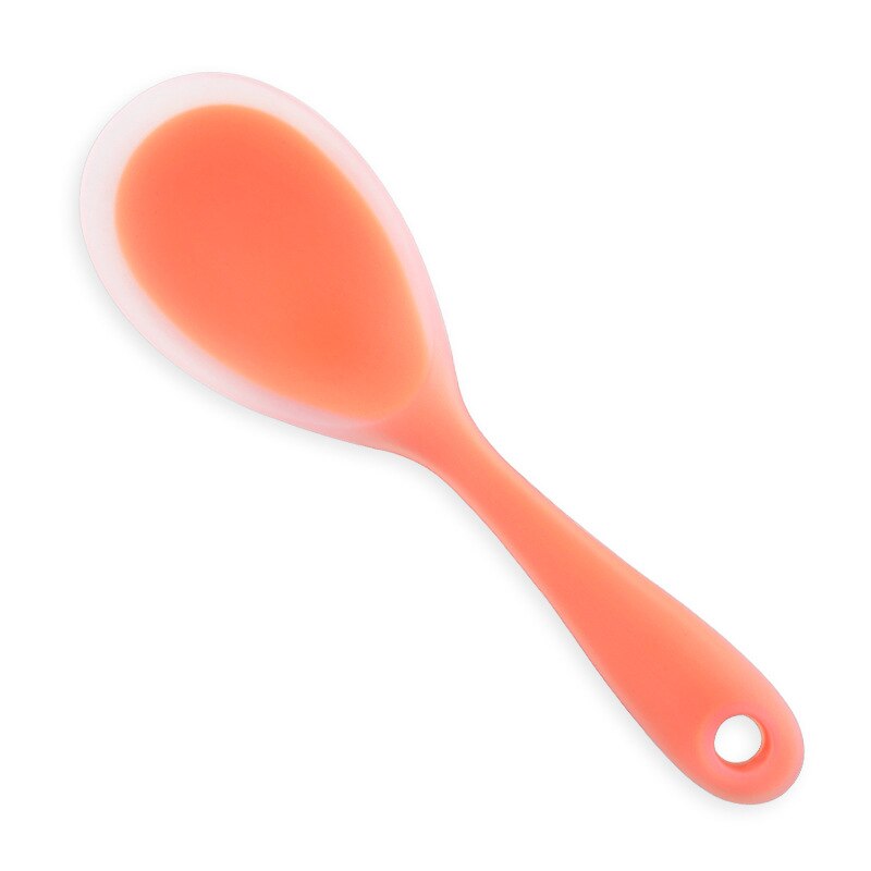 Silicone Rice Spoon Non-stick Silicone Cooking Spoon Anti-scalding Pot Rice High-temperature-resistant Spoon Kitchen Utensil: Orange Silicone Spoo