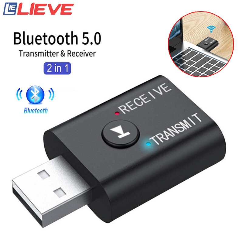 2 In1 Usb Draadloze Bluetooth Adapter 5.0 Zender Bluetooth Voor Computer Tv Laptop Speaker Headset Adapter Bluetooth Ontvanger