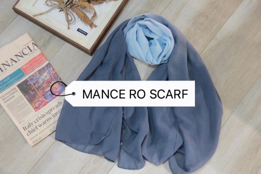 Hijab en mousseline de soie imprimé, foulard en mousseline de soie délavé et perlé, long foulard malaisien, foulard musulman, couleurs unies, pour femmes: Gris bleu