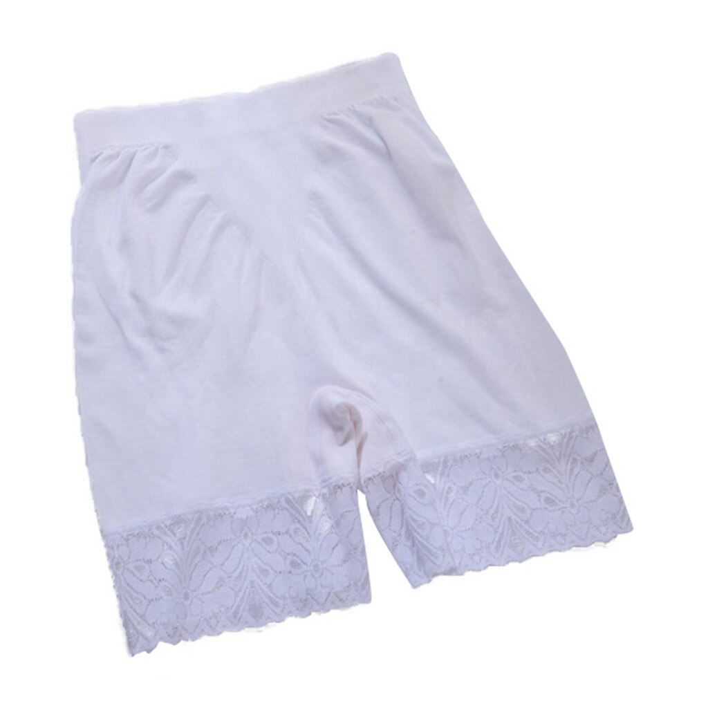 Encaje 28cm largo Braga pantalón de protección bajo falda pantalones de seguridad corto dentelle calzoncillos de encaje banda elástica mutande donna short: White