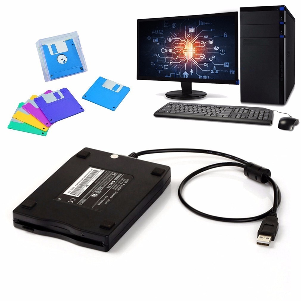 3.5 Inch 1.44Mb Fdd Zwart Usb Draagbare Externe Interface Floppy Disk Fdd Externe Usb Floppy Drive Voor Laptop