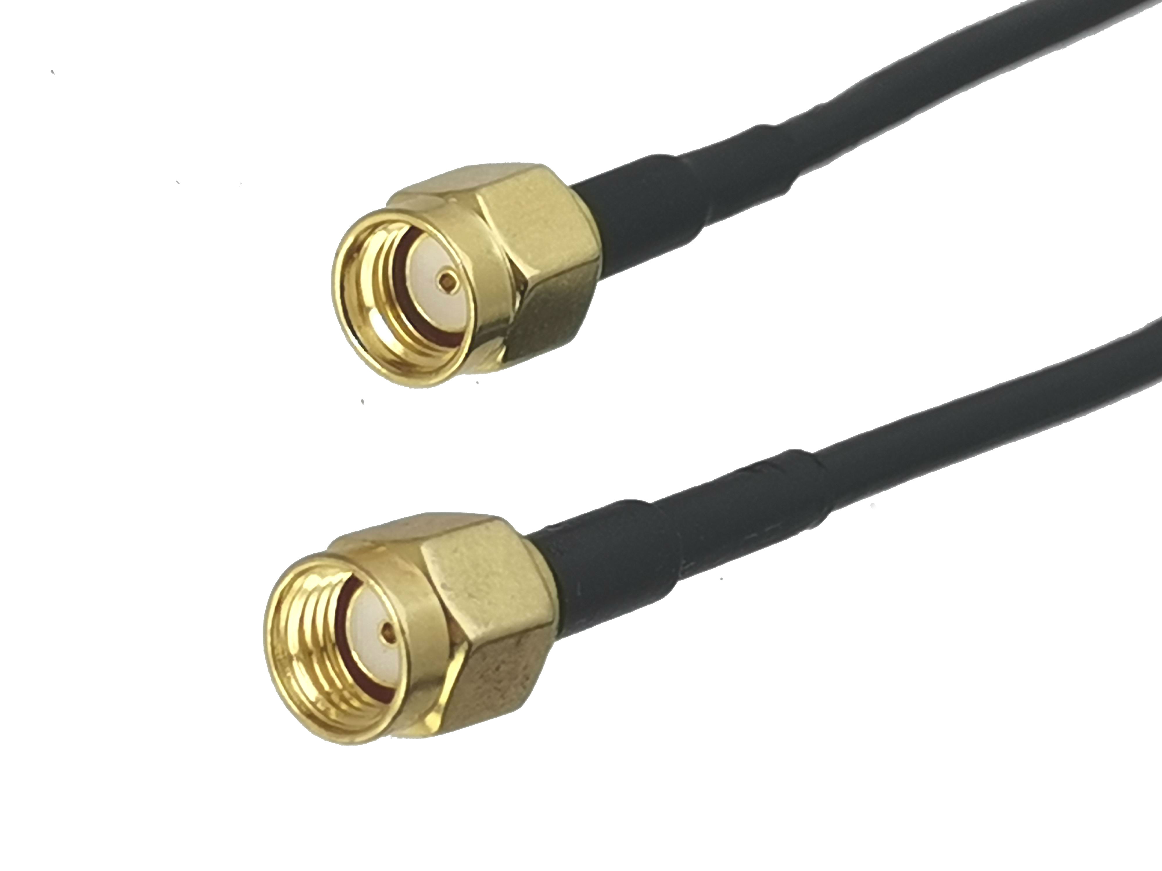 1 stk  rg174 rp- sma hannkontakt til rp-sma hannkontakt rf koaksial jumper pigtailkabel for radioantenne 4 tommer~ 10m