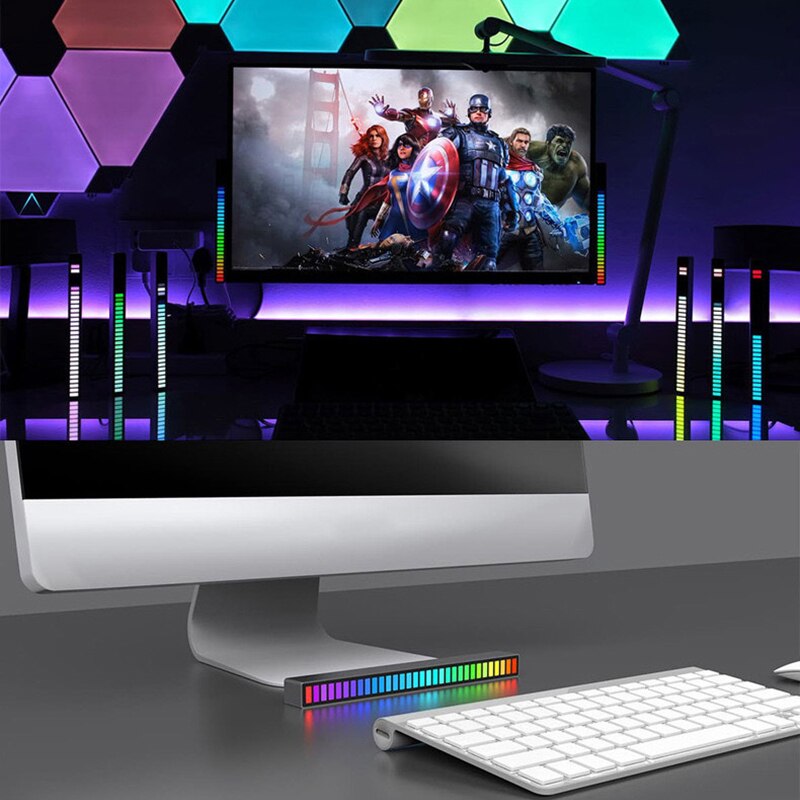 RGB 32-LED Car Atmosphere Strip Light – Music Sync Sound Control – USB Powered
