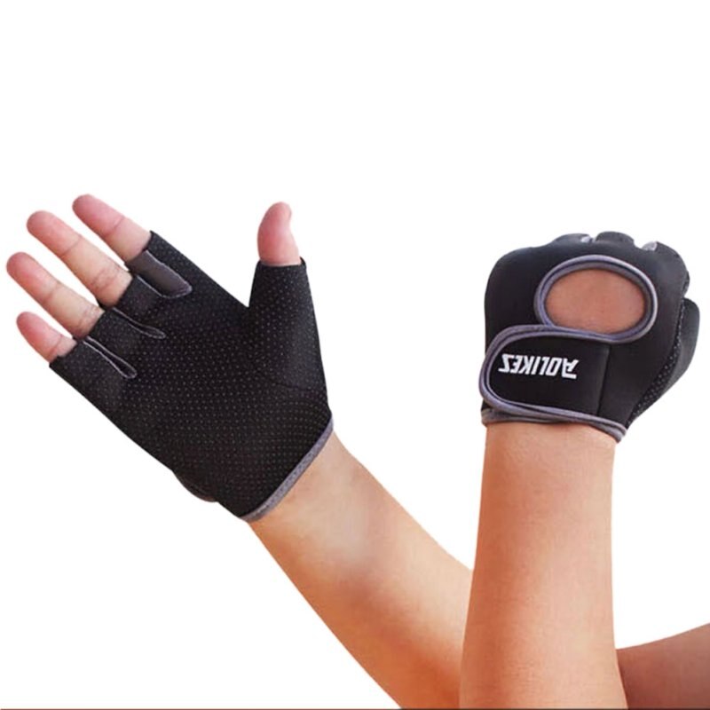 Multi-colors Women Men Fitness Exercise Workout Fitness Gym Sports Gloves Gym Training Hiking Gloves: Dark Gray / S