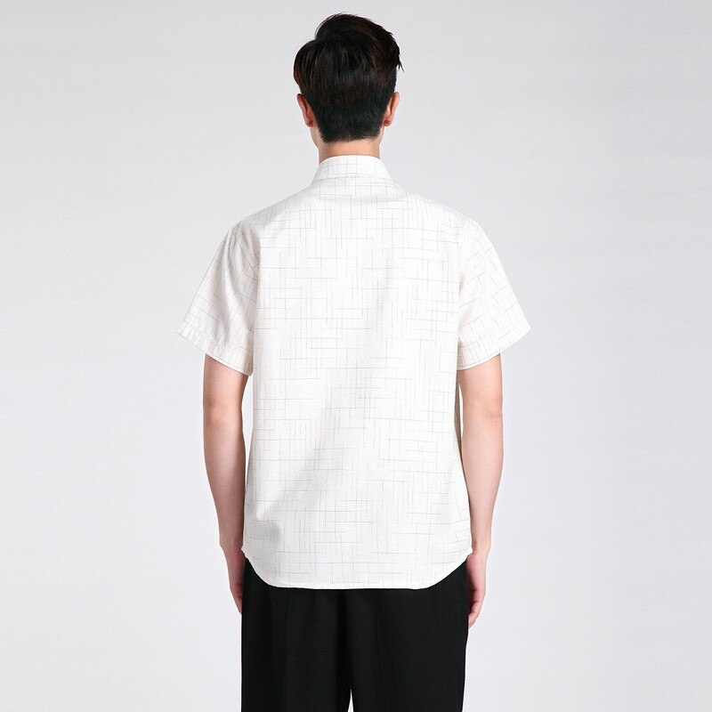 Trends Beige Chinese Men's Linen Classic Kung Fu Shirt Chinese Button Costume Tang Suit Size S M L XL XXL XXXL 2602