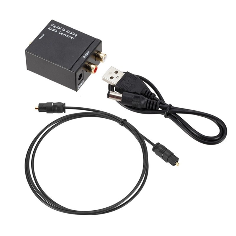 Convertisseur Audio numérique optique vers analogique, 3.5mm, avec câble en Fiber RCA, décodeur de Conversion numérique optique vers Audio: Default Title