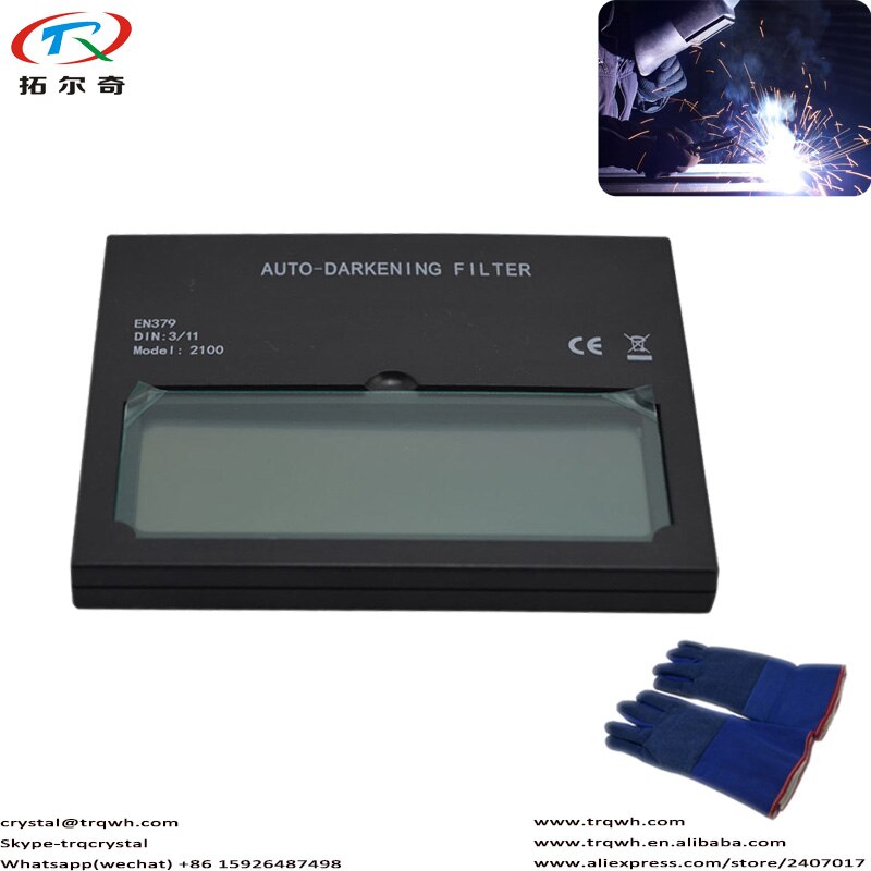 Tig soudure caméléon filtre Len cristal verre Auto-assombrissement soudure gant matériau résistant garantie TRQ-2100