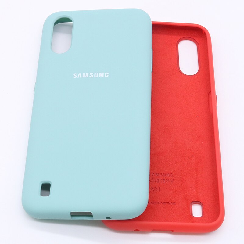 Caso semplice Per Samsung Galaxy A01 SM-A015F Dipinta Del Silicone Della Caramella TPU Della Copertura Posteriore Per samsung galaxy UNA 01 A105 Globale versione: Light blue