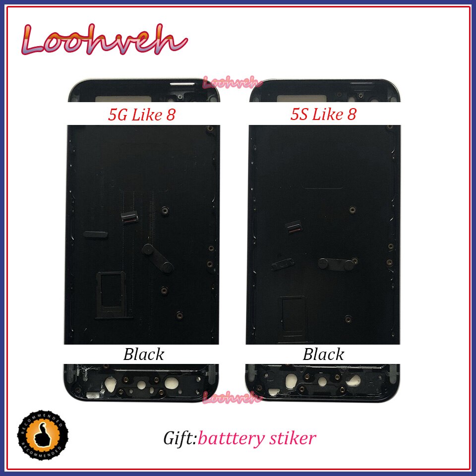 Voor IPhone SE 5 5G 5S zoals 8 Stijl Behuizing Batterij Cover Deur Achter Chassis Frame back Cover + batterij sticker
