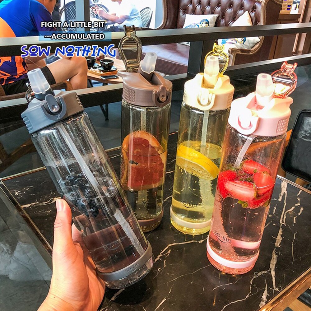 Student Water Cup Drinking Bottle with Straw Lid Boys and Girls Water Bottles for School Outdoor Drinking Bottle 500/700/800ml