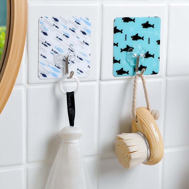 Door hook Cartoon strong glue hook wall sticker hook no trace no nail coat hanger stainless steel adhesive hooks
