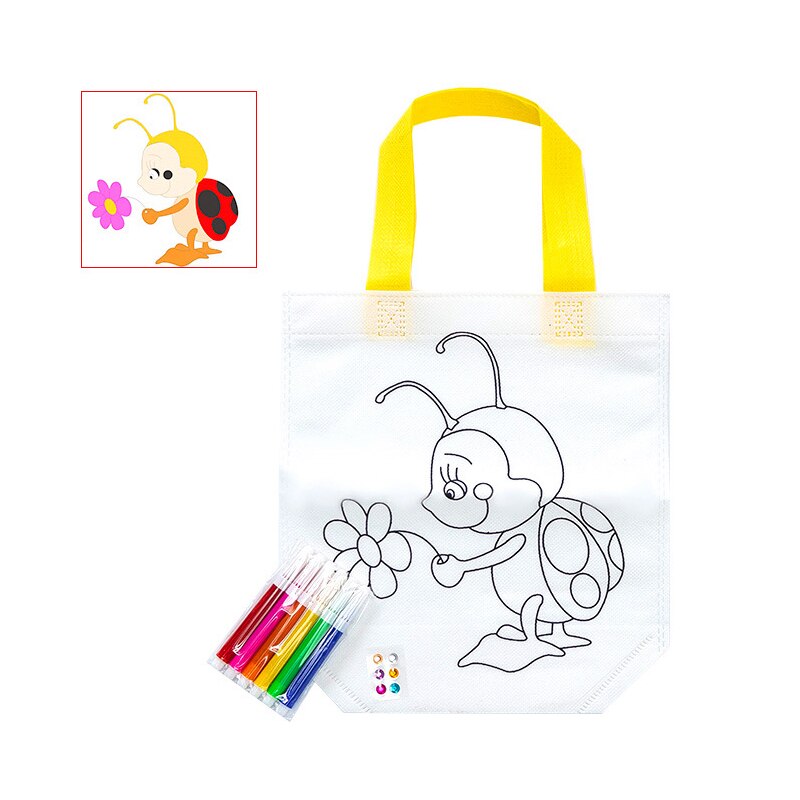 Bambino Giocattolo Fai da Te Dipinta Portatile Borsa di Tela di Scuola Materna Giocattolo Materiale Cornici E Articoli da Esposizione di Giocattoli per Bambini Giocattoli Della Ragazza Kids Crafts Kit Artigianale: 15