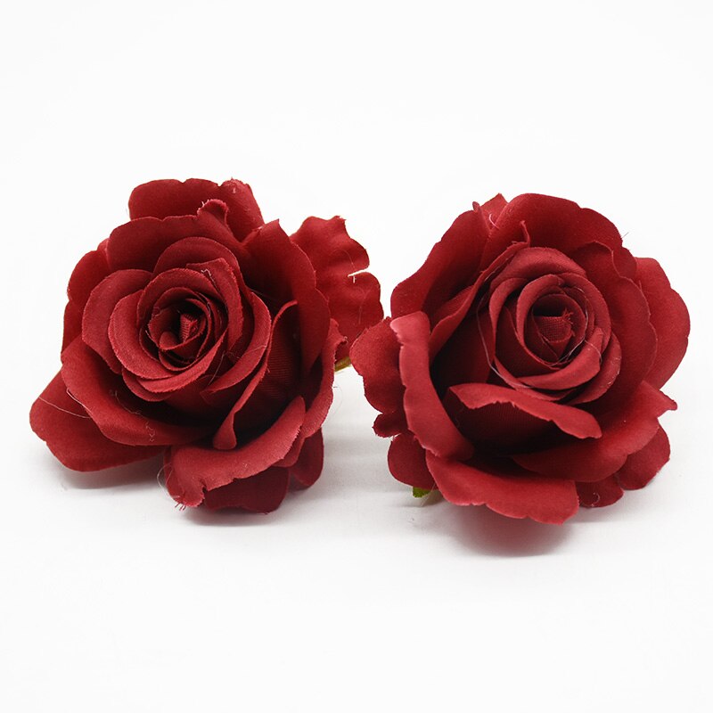 10 stycken konstgjorda blommor siden rosor heminredning tillbehör bröllop scrapbook godis box arrangemang diy brosch jul: 3