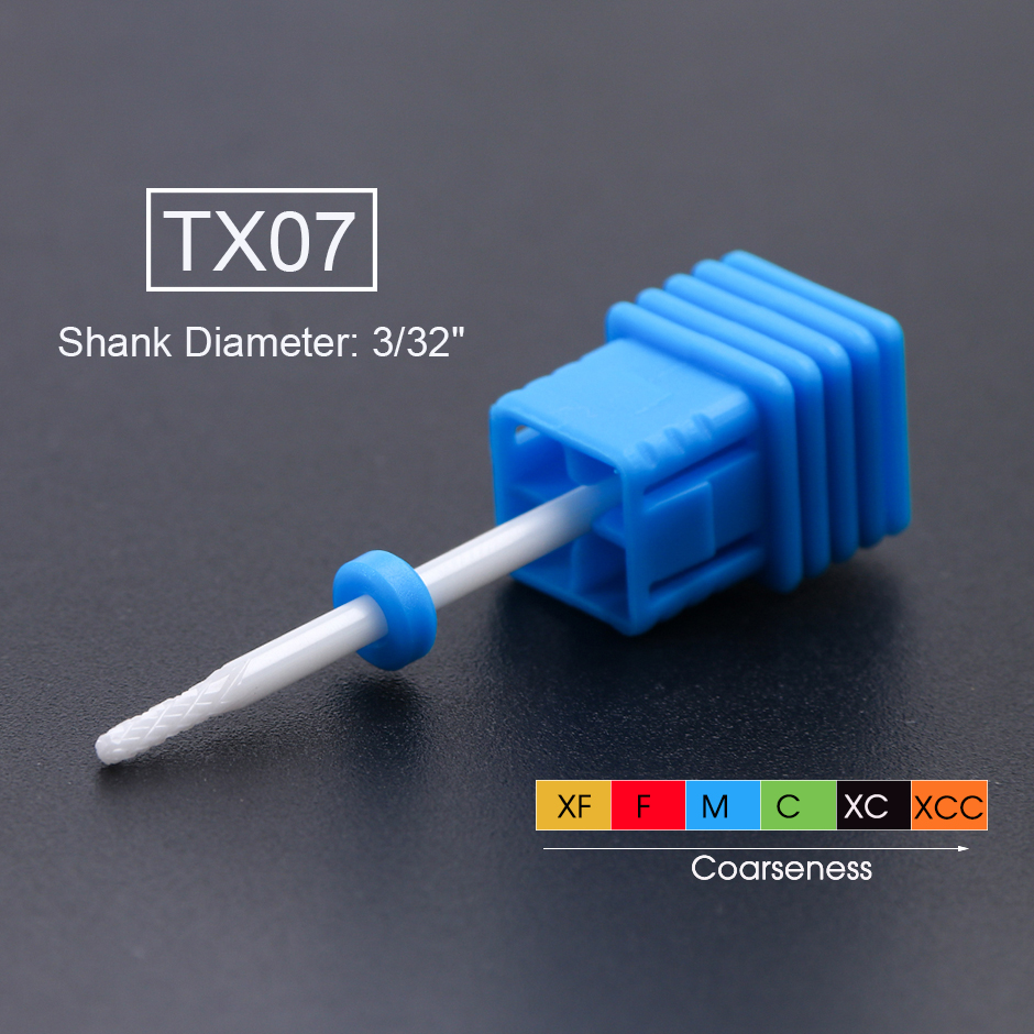 1pcs Small Round Remover Cutter for Manicure Dead Skin Nail Drill Ceramic Clean Bits Burr Pedicure Electric Nail File CHTX01-14: TX07