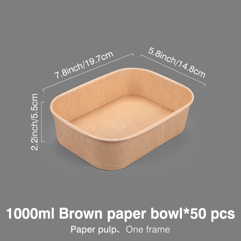 50 st engångsmatlådor, pappersskålar, fyrkantiga förpackningslådor, tjocka pappersmatlådor, breda tallrikar med grund öppning, fyrkantiga lådor: Grå