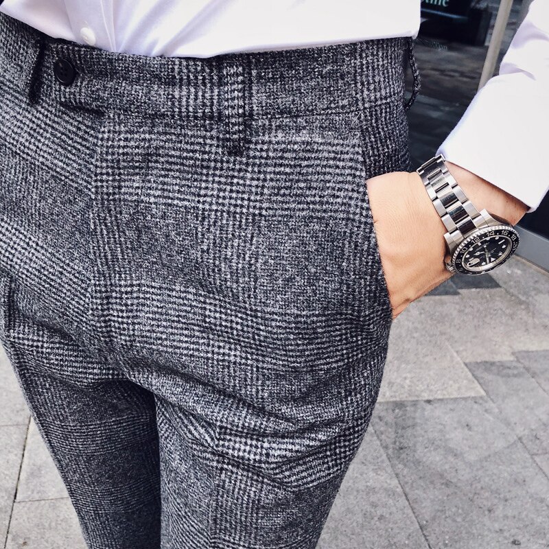 Broek Slim Fit Formele Broek Voor Mannen Britse Stijl Jurk Broek Heren Pak Broek Pantalones Hombre Mens Parfum Masculino