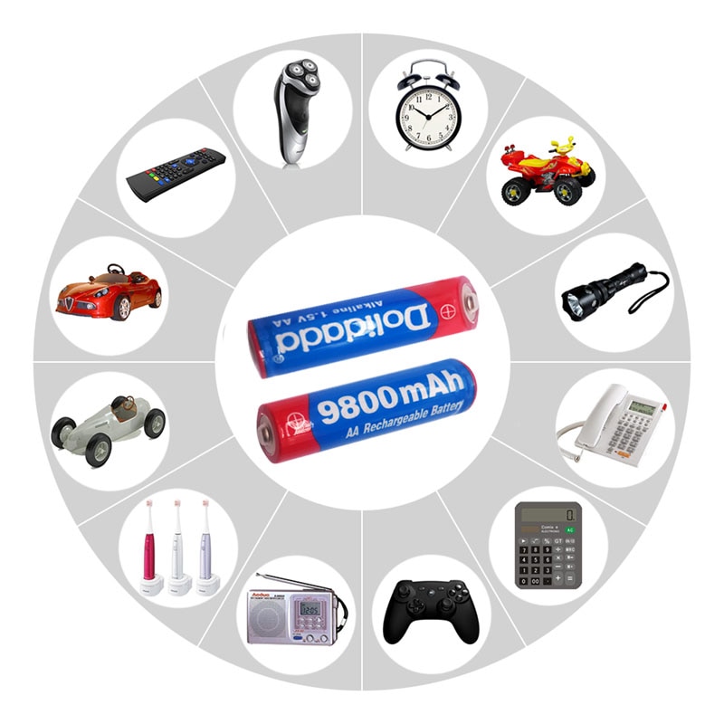 1.5V Brand AA rechargeable battery 9800mah 1.5V Alkaline Rechargeable batery for led light toy mp3