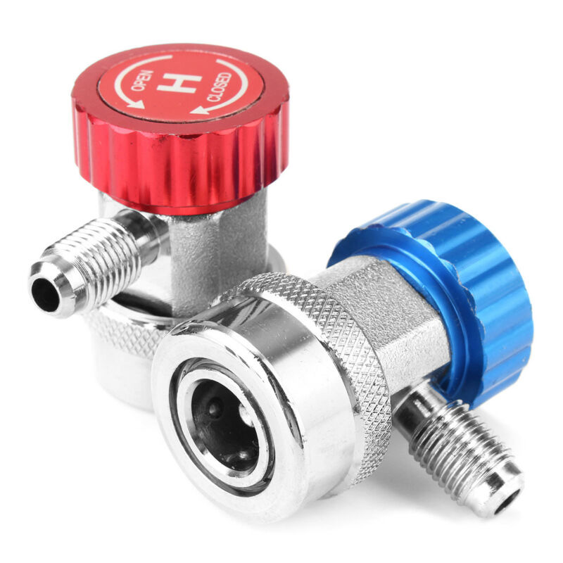 1 paar Auto Freon R134A AC Airconditioning Verstelbare Snelkoppeling Koelmiddel Hoge Lage Adapter Connector Manometer Set
