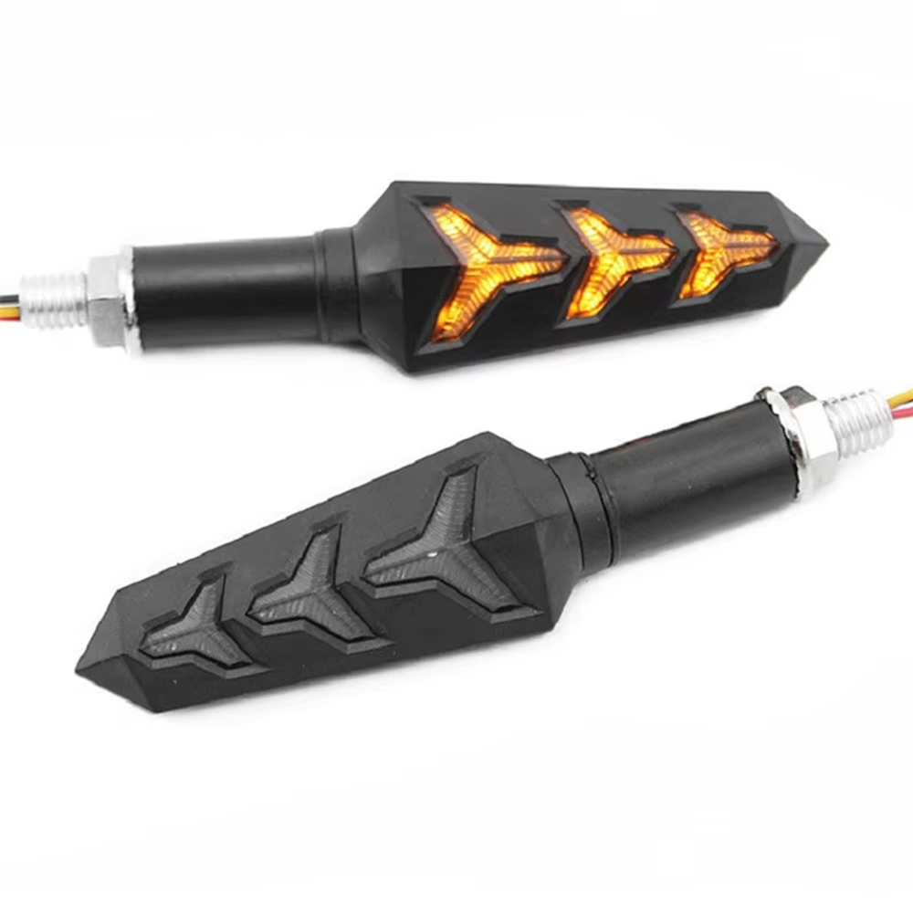 Motor LED Motor Richtingaanwijzer Vloeiende Visgraat Indicator Lichten Dagrijverlichting 12V