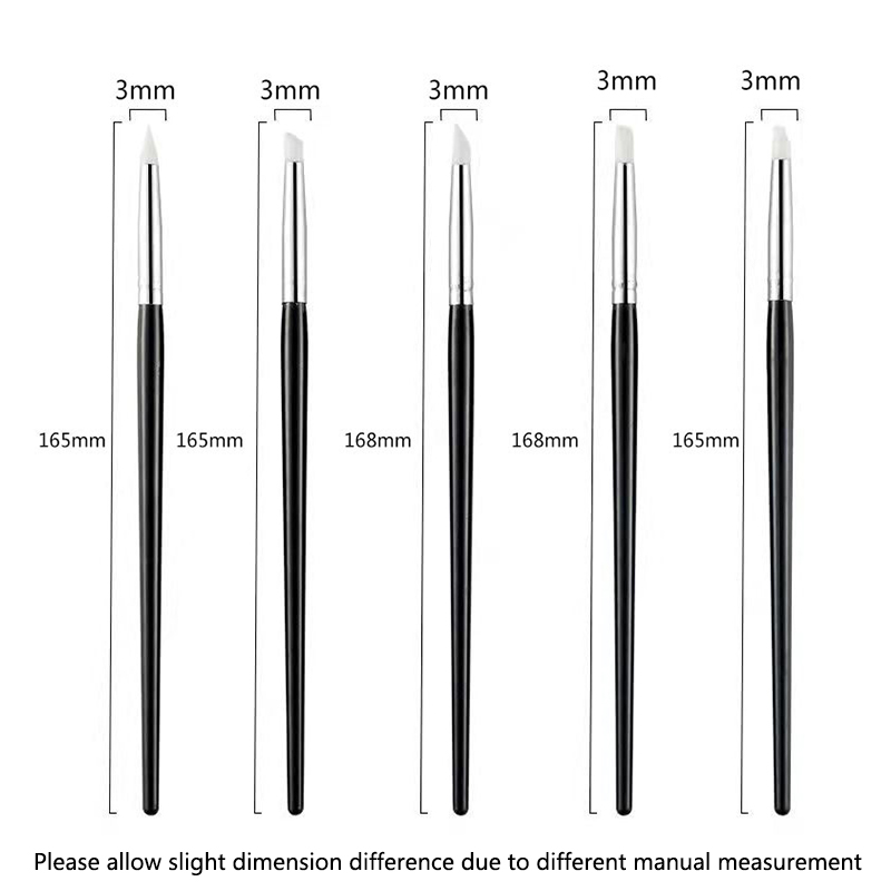 1/5 unids/set cepillo de uñas de silicona punta de esmalte de Gel UV de silicona Flexible DIY punteado pinceles de esmalte pluma herramienta de manicura DIY: Multicolor