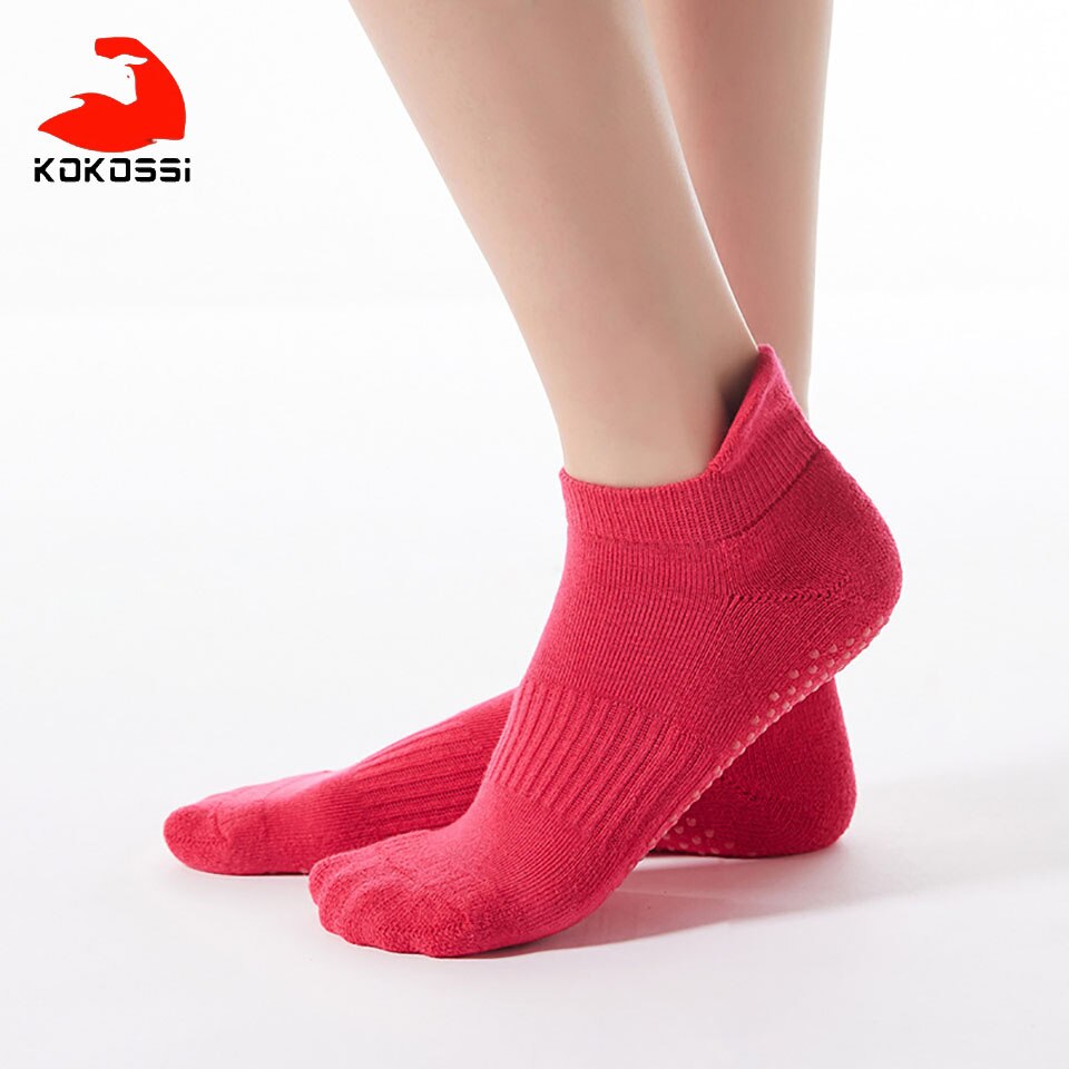 KoKossi-Calcetines de algodón transpirables con tacón para Yoga, cómodos, suaves, a prueba de golpes, antideslizantes, partículas de PVC, inofensivos: 02