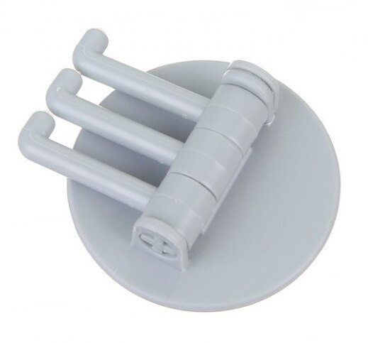 Rotary hook plastic hook bathroom wall hanging clothes towel hook household paste multifunctional hook free punching: Light blue