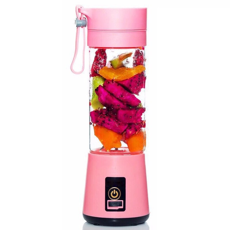 420Ml Portable presse-agrumes bouteille en verre presse-agrumes USB Rechargeable 6 lames presse-agrumes Smoothie mélangeur Machine mélangeur Mini jus tasse bleu