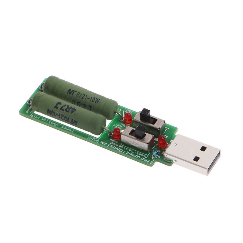 USB Tester Adjustable 3 Current 5V Resistance Tester Resistor Electronic Load w/Switch