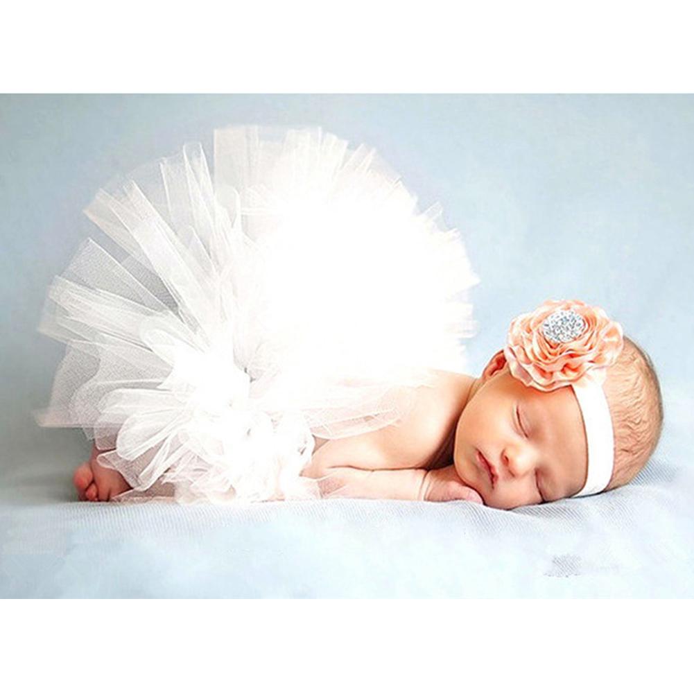 Pasgeboren Baby Meisjes Mesh Strik Tutu-Jurk Prinses Rok Babies Accessoires Pasgeboren Fotografie Props Baby Shower