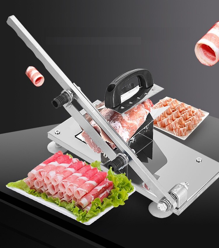 Cortadora Manual de cordero para el hogar, máquina para cortar carne congelada, rollos de cordero y hierbas