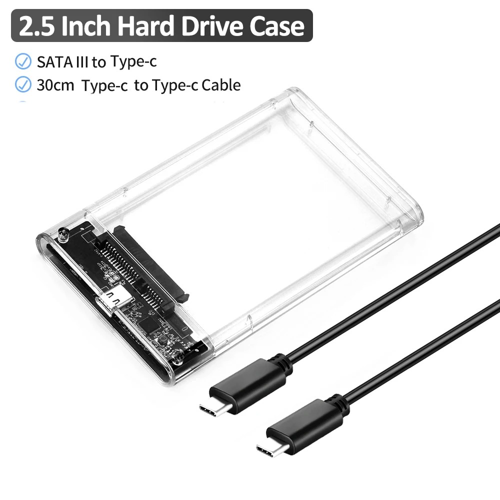 Obudowa zewnętrznego dysku twardego USB3.1 2,5-calowa obudowa dysku twardego Szybka pamięć masowa USB 5 Gb/s do dysku twardego Micro Type-C SATA SSD do laptopa PC