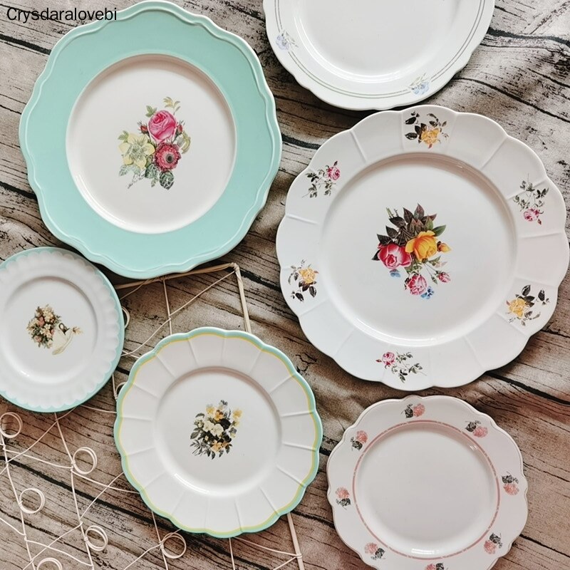 Cake Plate Vintage Dessert Dishes Ceramic Pastoral... – Grandado
